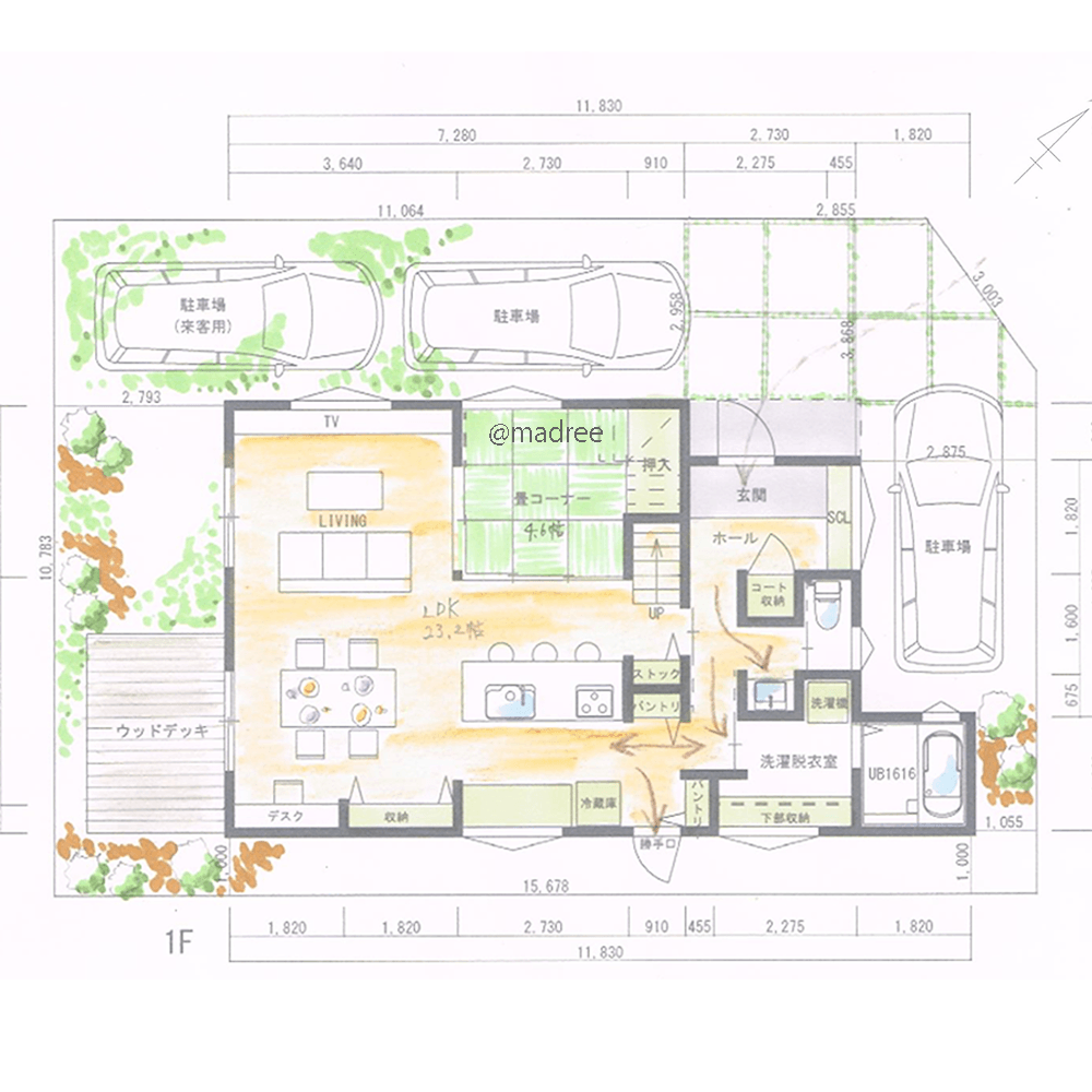 自然に増える家族時間、明るいキッチン中心に団欒の生まれる家