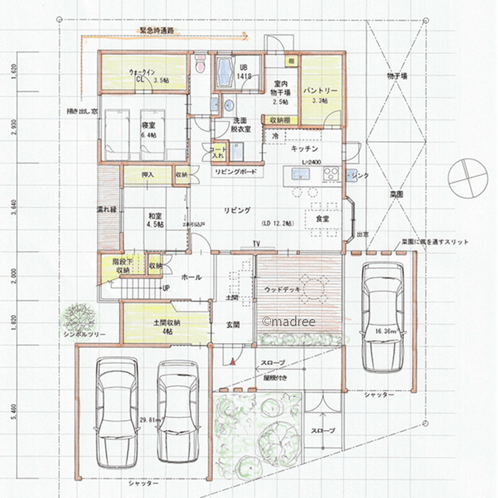 持ち物の行き場に困らない充実収納、玄関のみ共有した距離感良き二世帯住宅