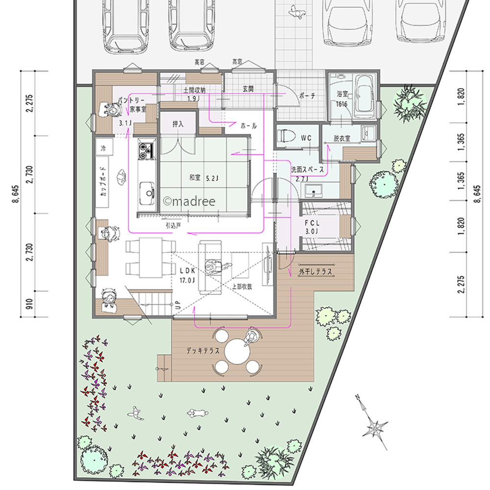親子で思いっきり体を動かせる、まるでアスレチックのような回遊動線の家