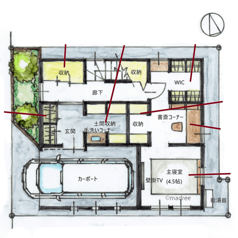 水廻りはプライベートフロアに集約、空の近い3階でのんびり入浴できる家