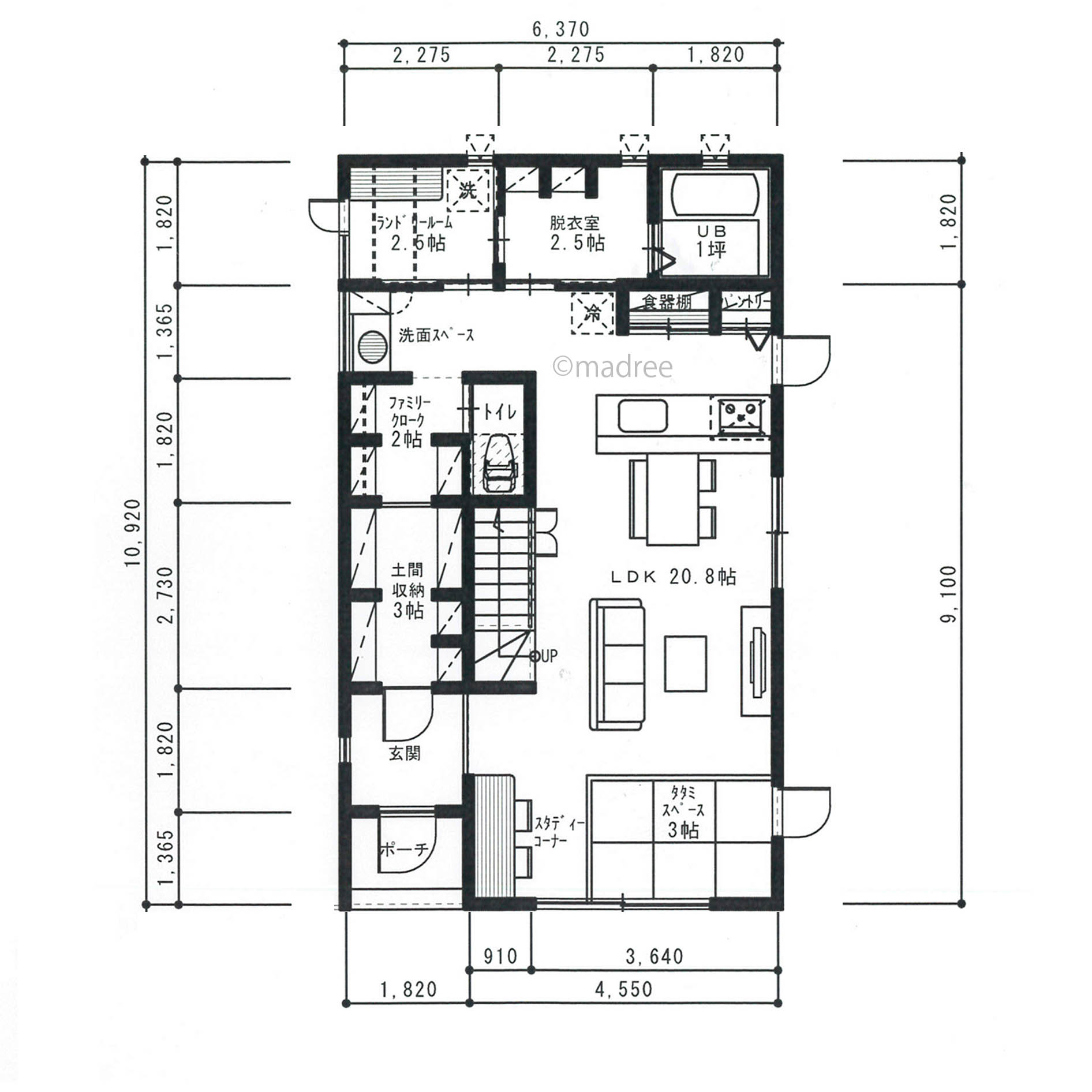 玄関すぐのたっぷり収納と効率的な水回り動線で暮らしが整うお家