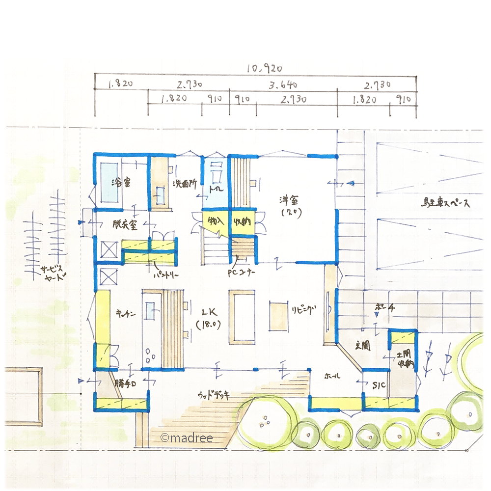 開放的な開口窓で空気を全交換、ウッドデッキまで爽やかに繋がる大空間LDKの家