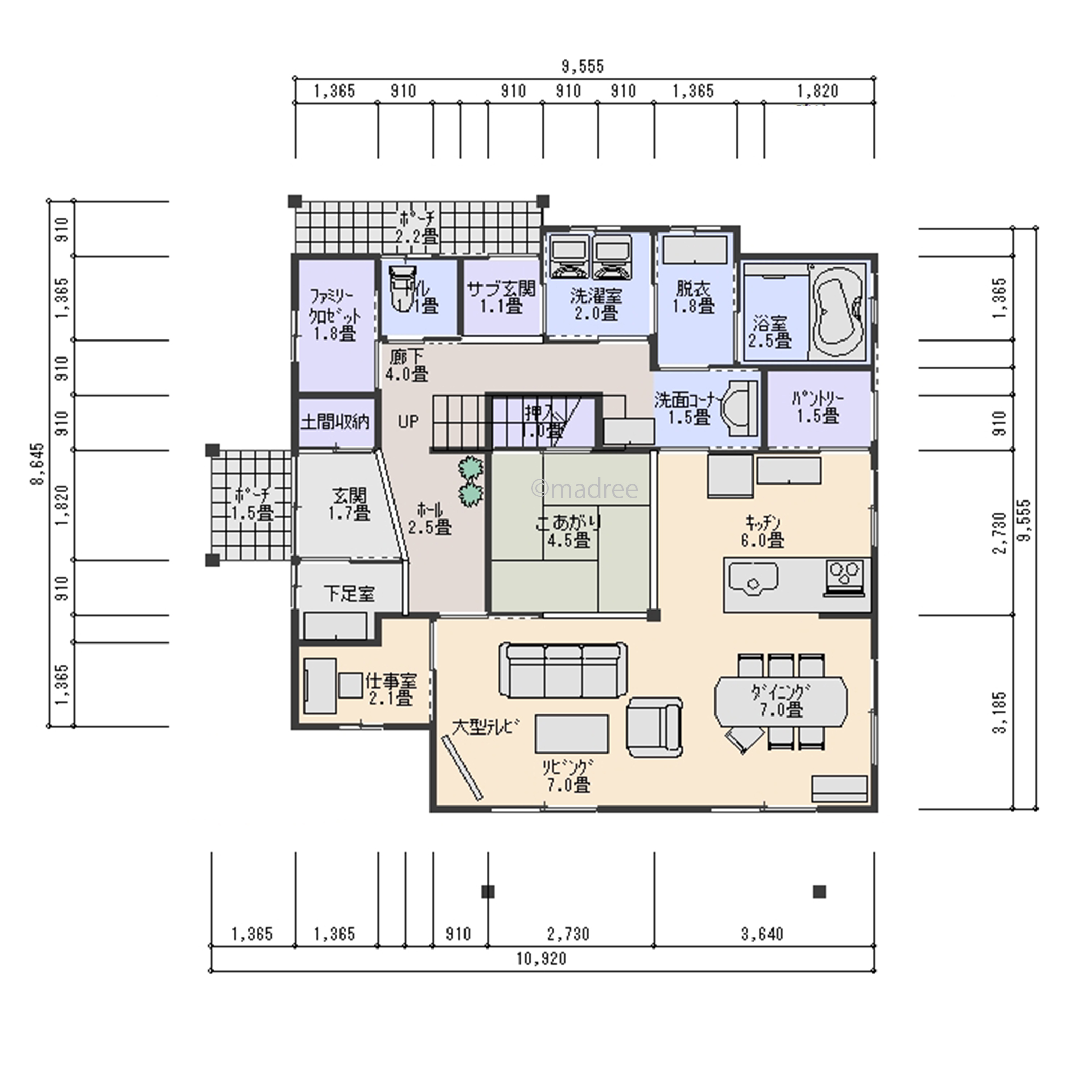 こあがりを囲んだLDKで子育ても家事もしやすく家族が集まりたくなる家