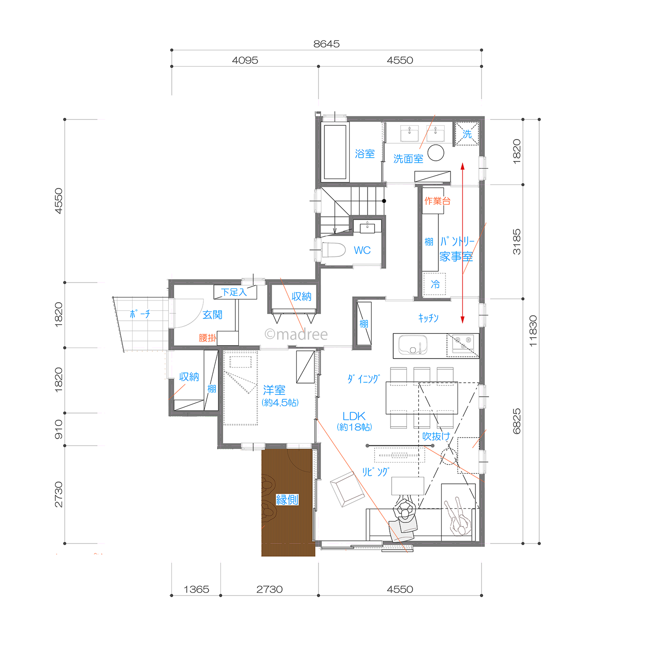 3世代6人と2匹で家事動線も収納も充実させつつ心地よく暮らせる家