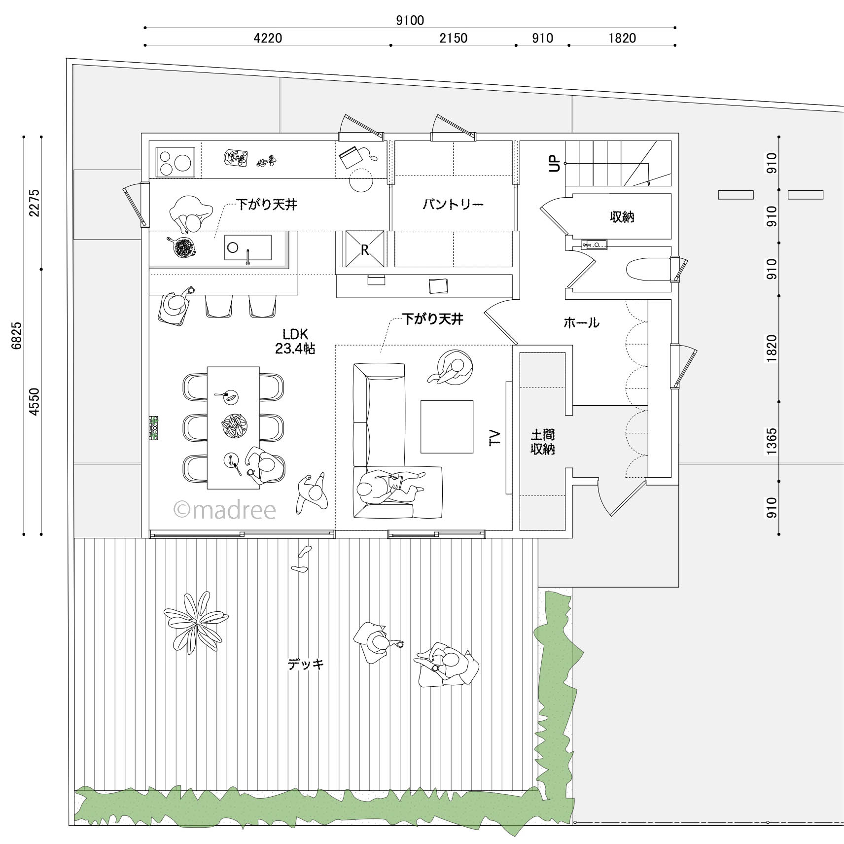 おもてなしや団欒スペースと普段の生活空間を分けて暮らしにメリハリがつく家