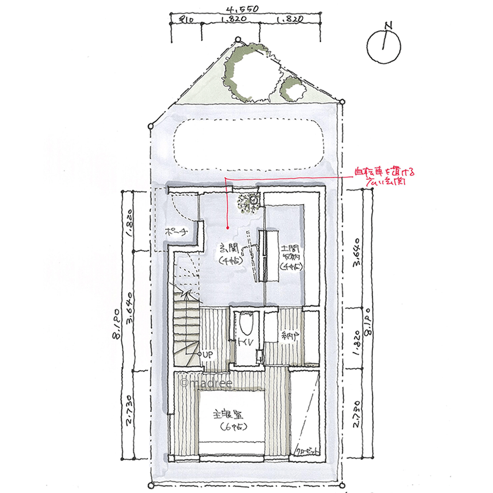 ギャラリーを兼ねた広い土間で魅せる、2階に集約した生活空間で開放的に過ごせる家