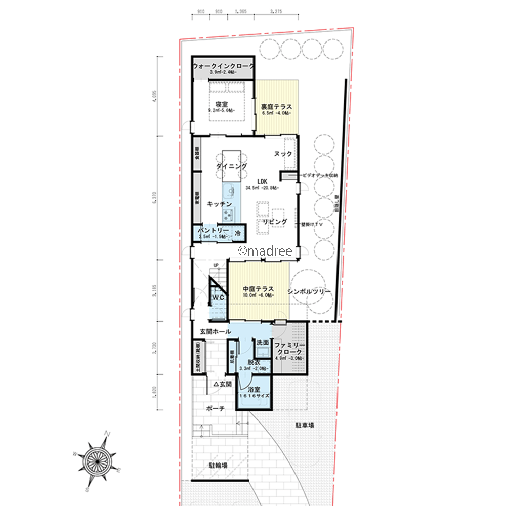 おこもりヌックが家族のお気に入りスペースに、2つの庭に囲まれた伸びやかなLDKの家