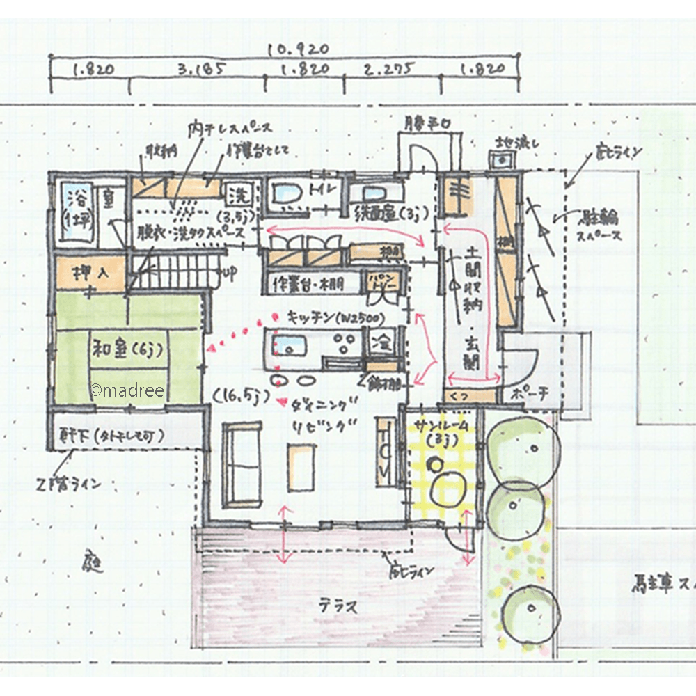 土間収納から適所にサッと荷下ろし、時短家事で生まれたゆとり時間を楽しむ家