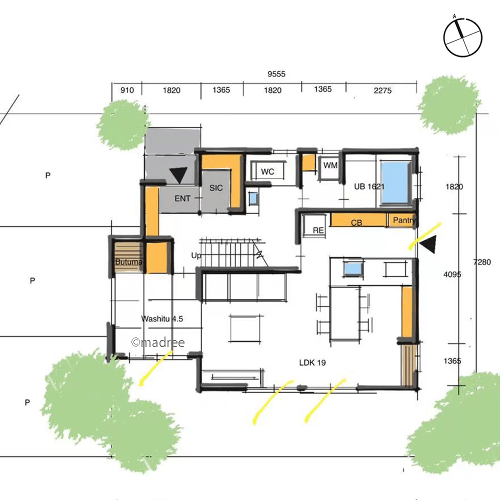 朝日で目覚めて気持ちの良い朝食を、光と風がよく通る回遊動線の家