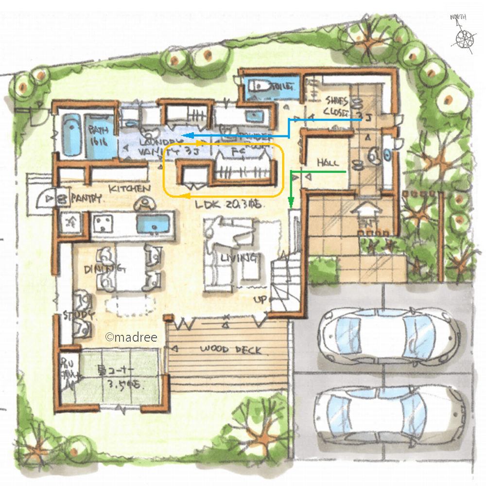 家族時間を大切に育む、開口窓と吹抜でタテヨコ空間広がる家