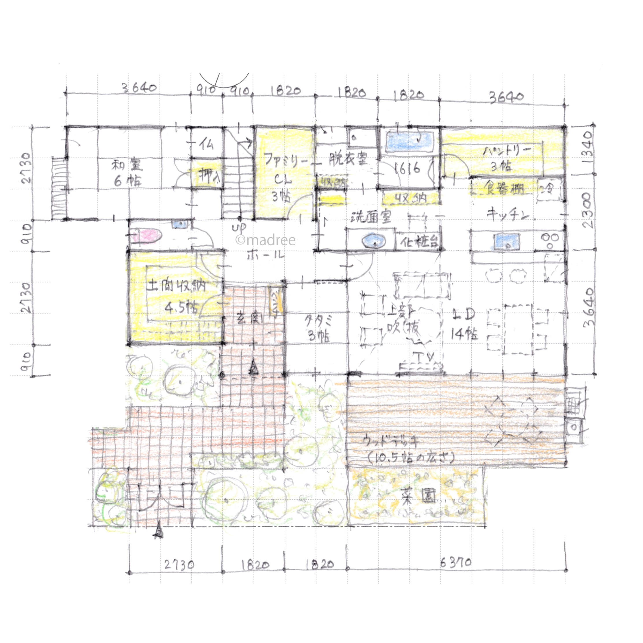 玄関近くにファミクロ、回遊動線で家事がはかどる将来は二世帯住宅