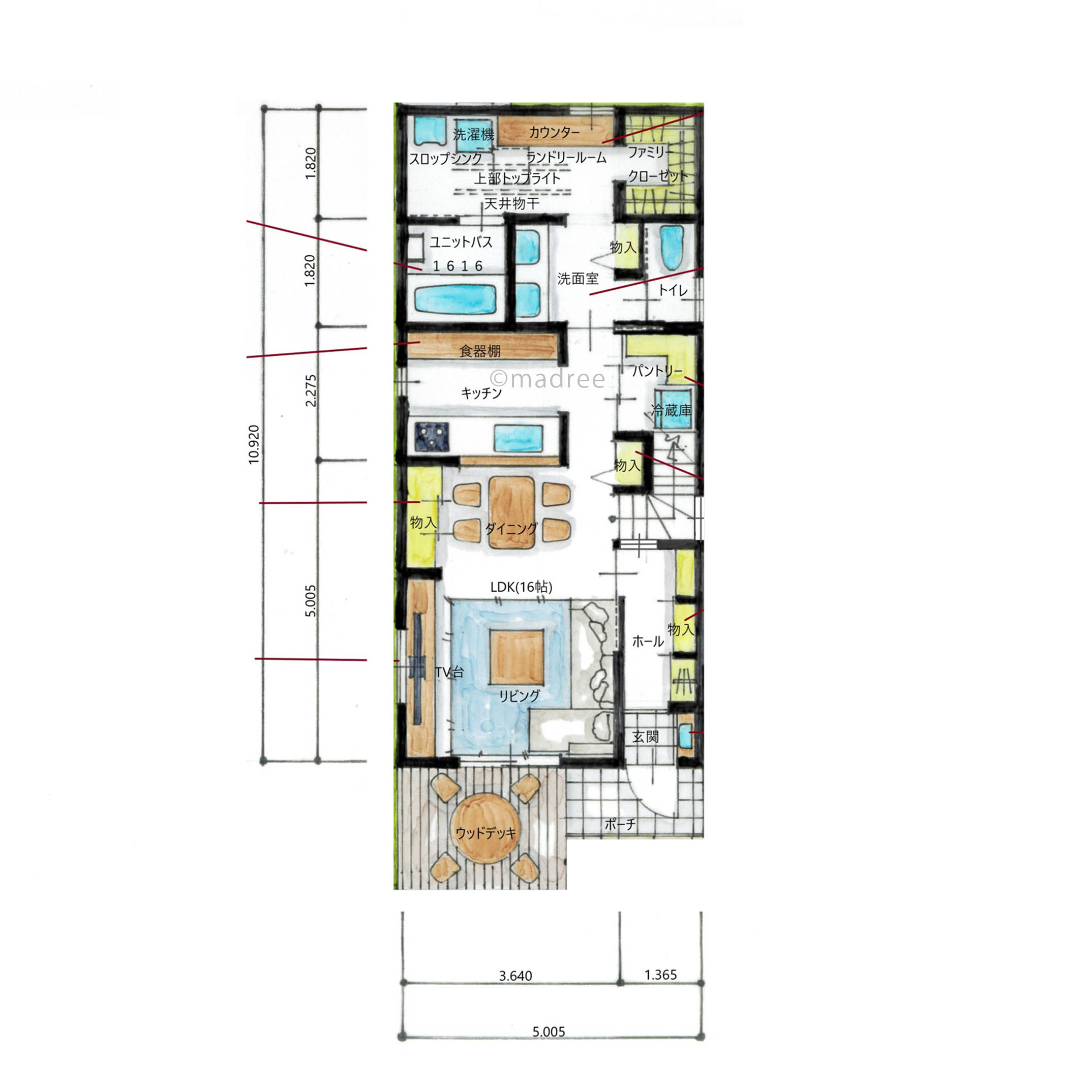 隠す収納で家中スッキリ！縦長敷地を活かしたレイアウトで生活感を見せずに暮らせる家