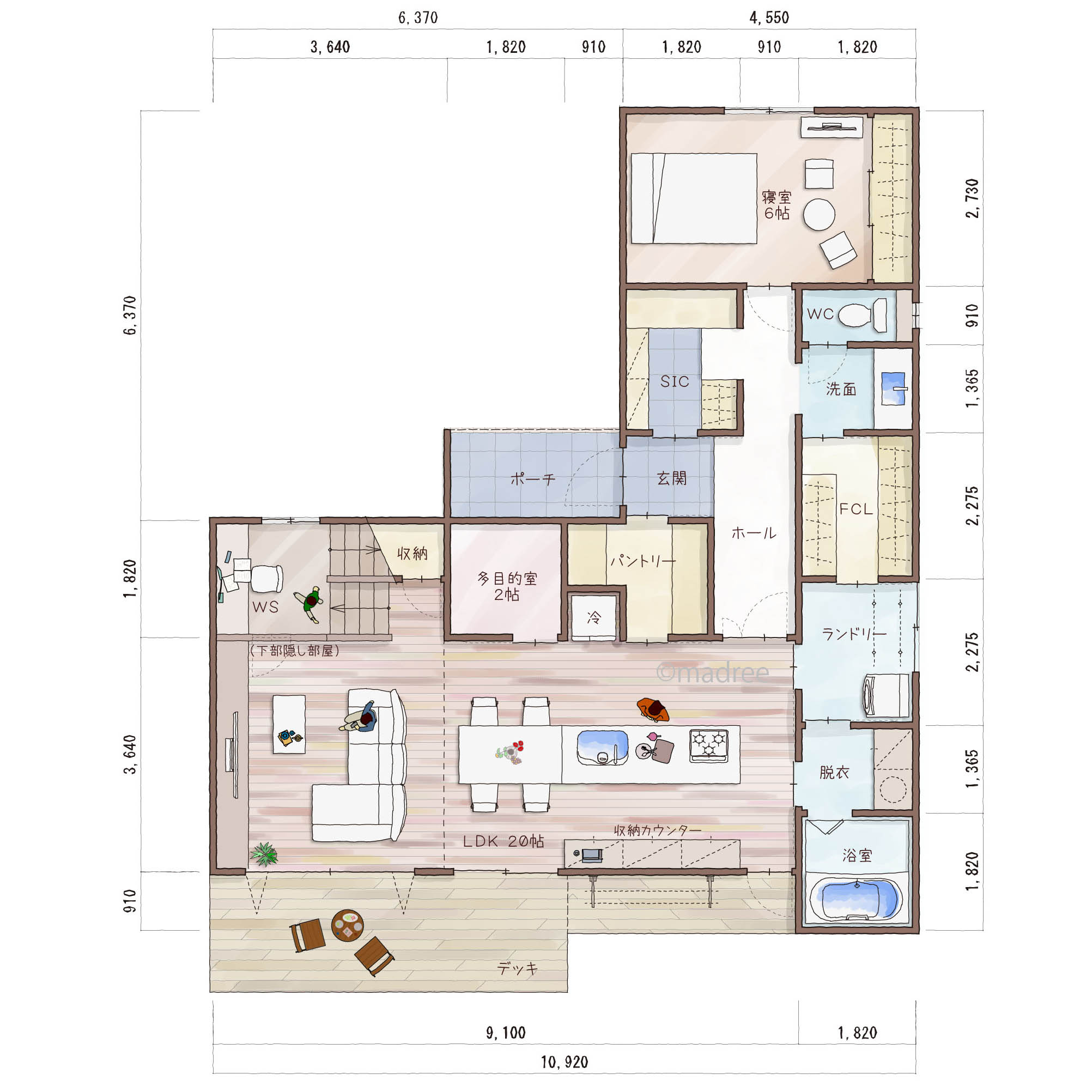 家族がつながる大きな吹抜と、子どもがワクワクする遊び心ある家