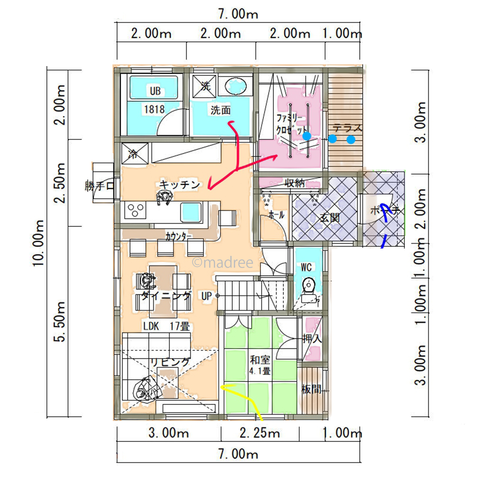 家事動線と趣味スペースが充実！吹き抜けで家族が心地よく繋がれる間取り