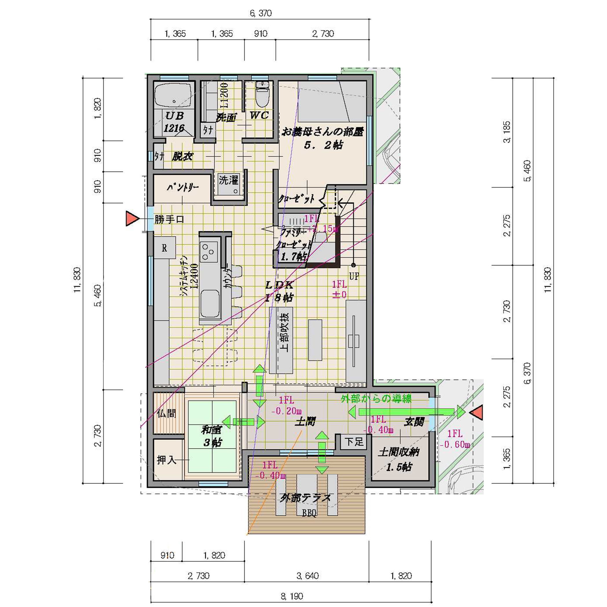 開放的なリビングと吹き抜け窓から採光を確保した心地良い暮らしが叶う間取り