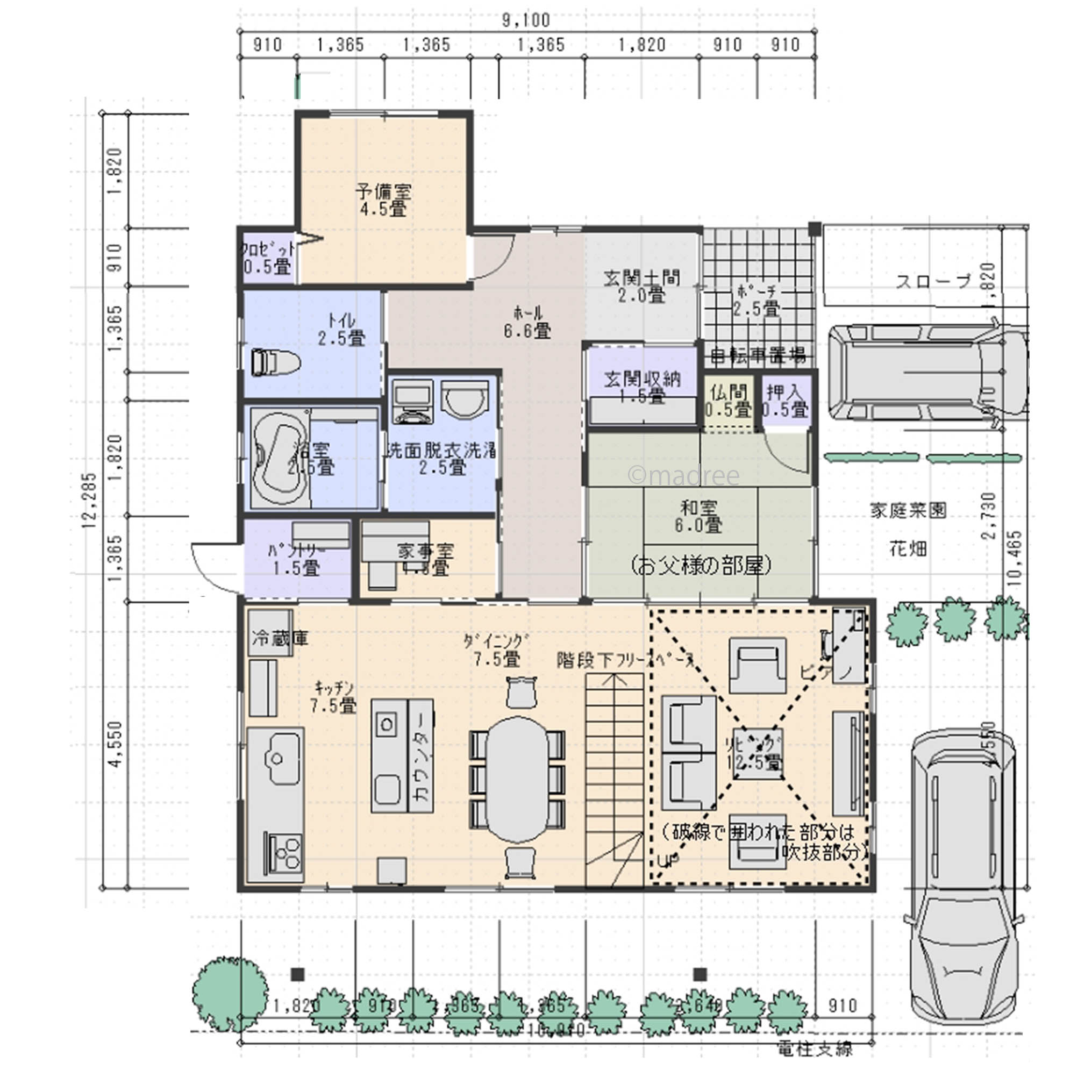 大きな吹抜が家族をつなぐ、車椅子の父と暮らす完全同居型二世帯住宅