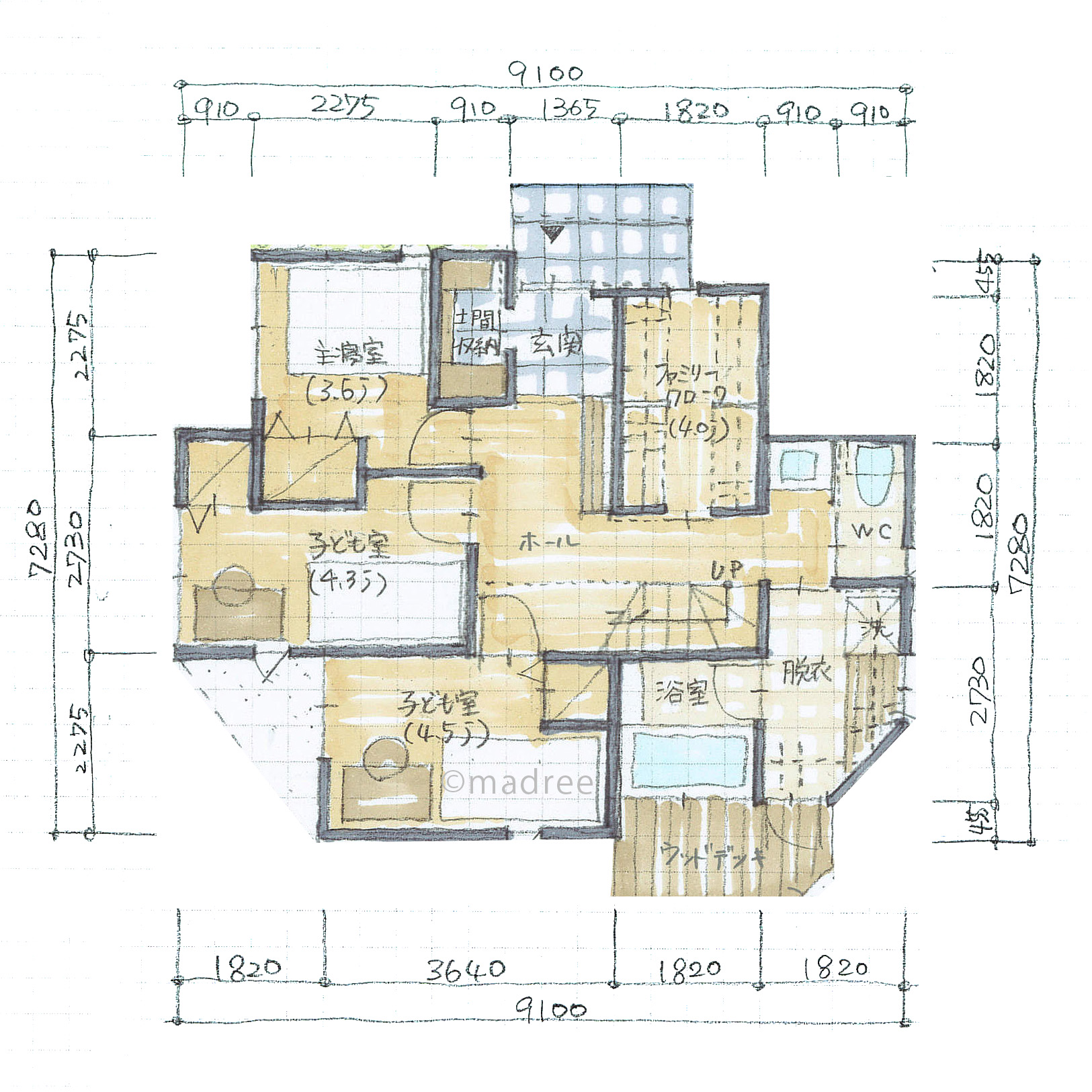時短叶うコンパクト家事動線で、自然光が心地良い2階リビングの家