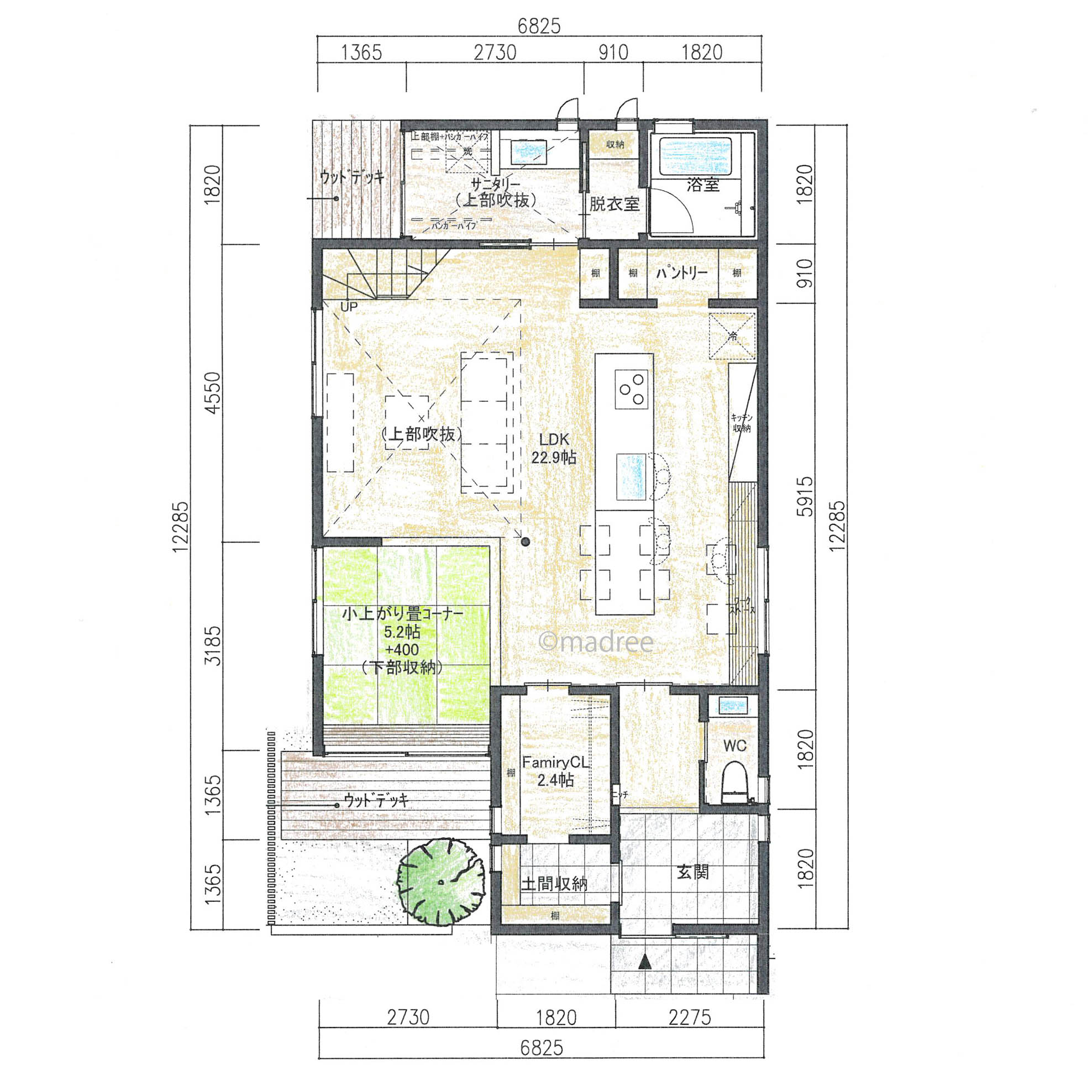 光と風を取り込む吹き抜けが家族を心地良く包む家