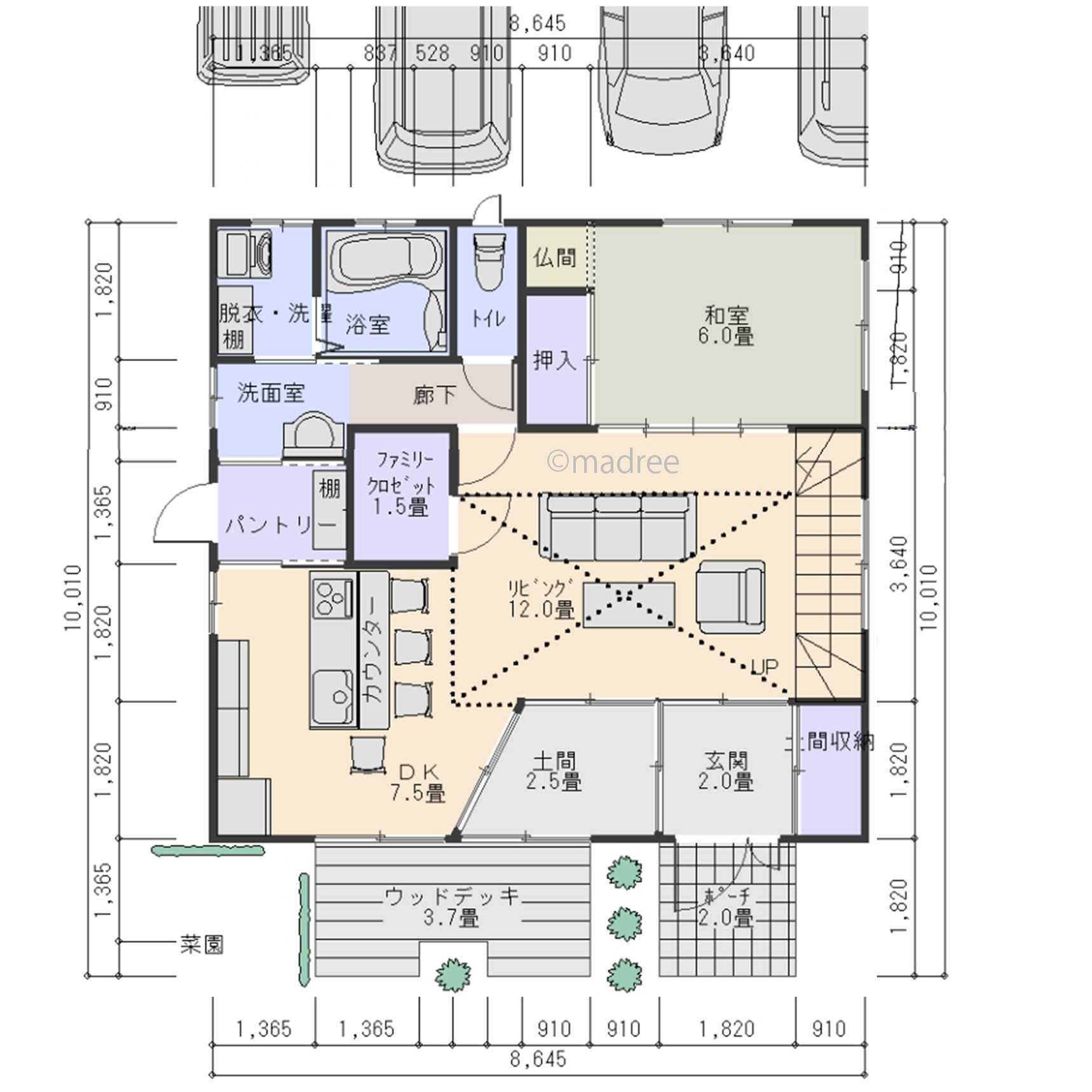 家族も愛犬もお互いの目が行き届く空間で自然と繋がり安心して過ごせる家