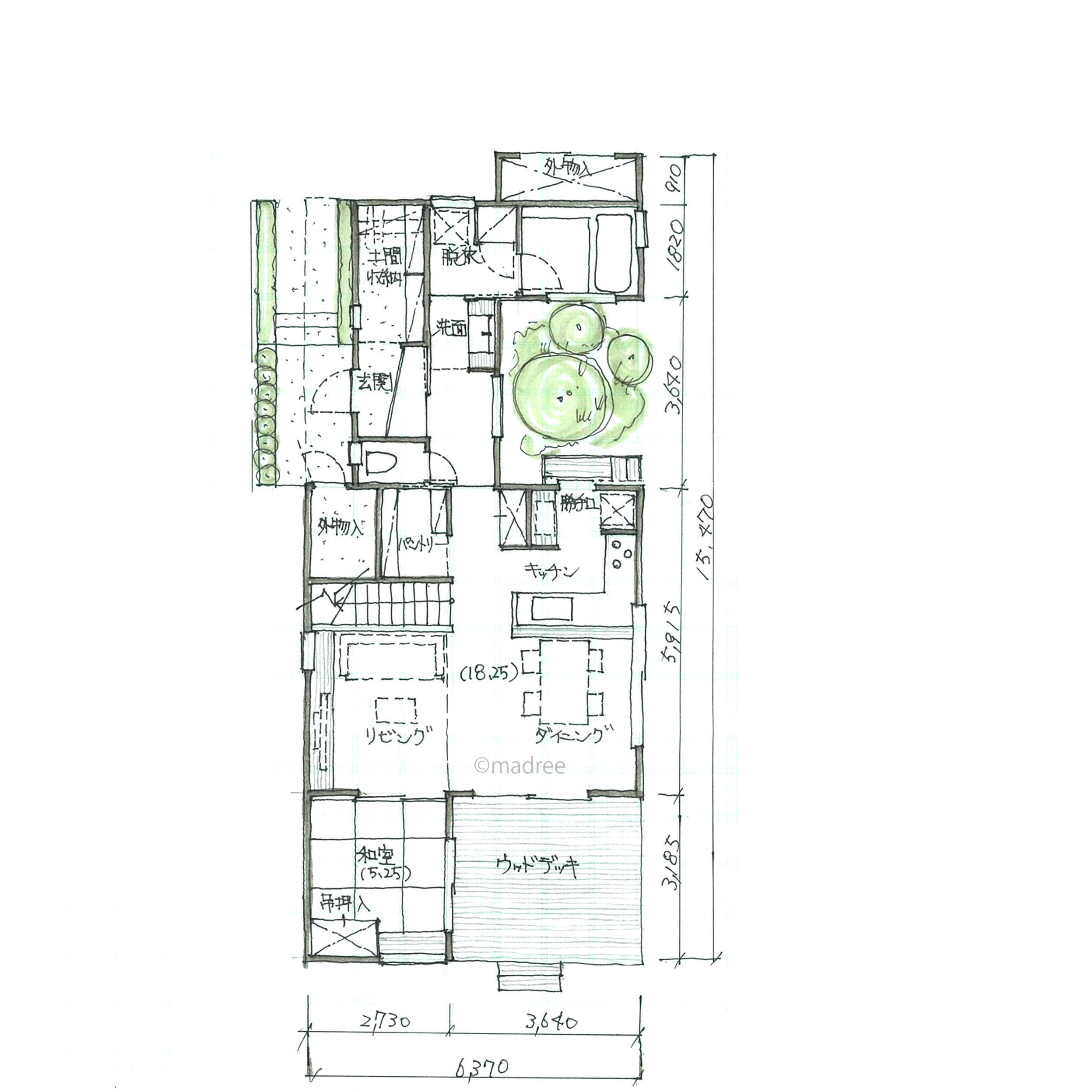2つの庭と吹抜で視界広がる、家族時間を満喫できるアウトドア好きの家