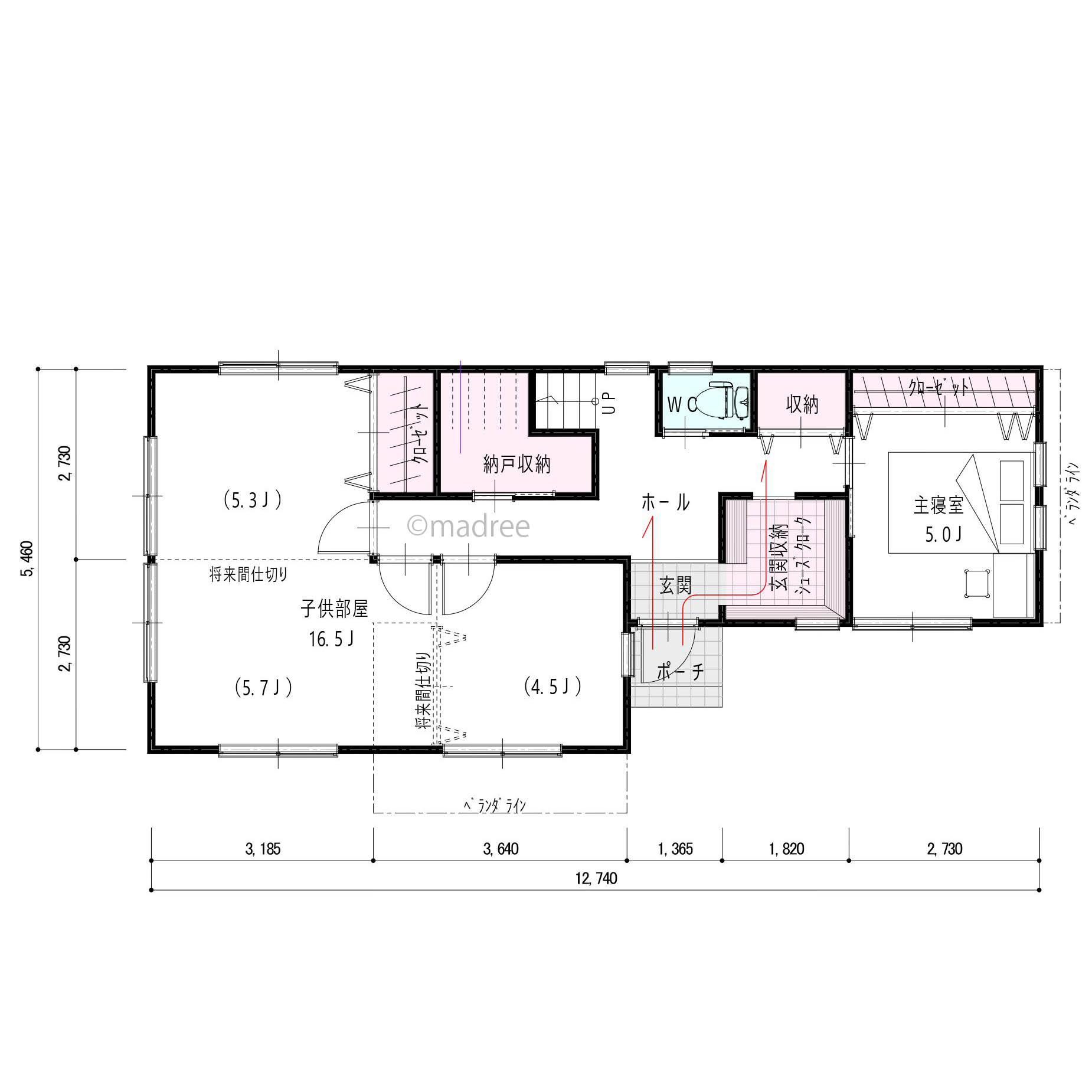爽やかな朝日がキッチンに差し込む、プライベートが守られた2階LDKの家