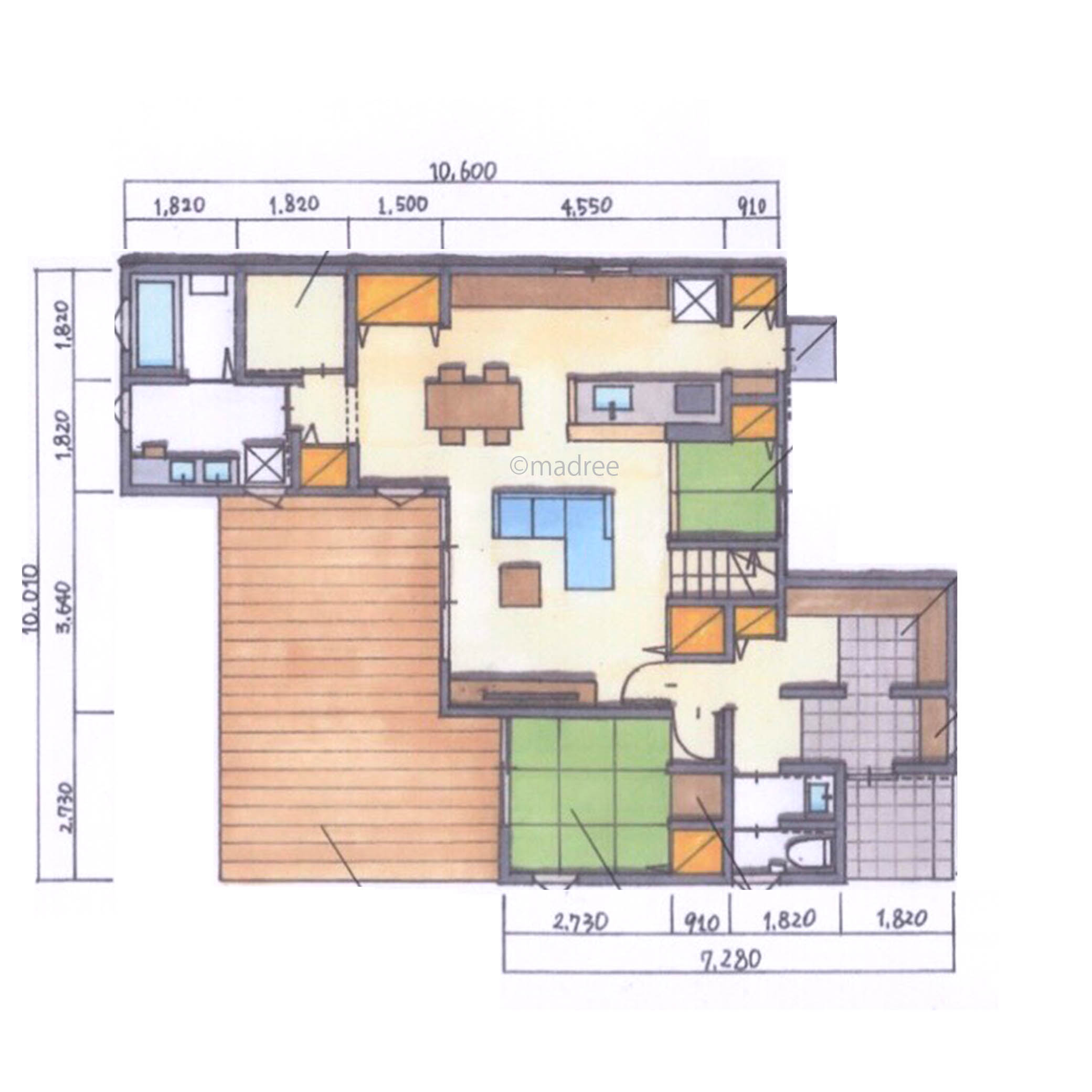 広いデッキが家族を繋ぐ、犬も人も心地よく暮らせる将来は二世帯住宅