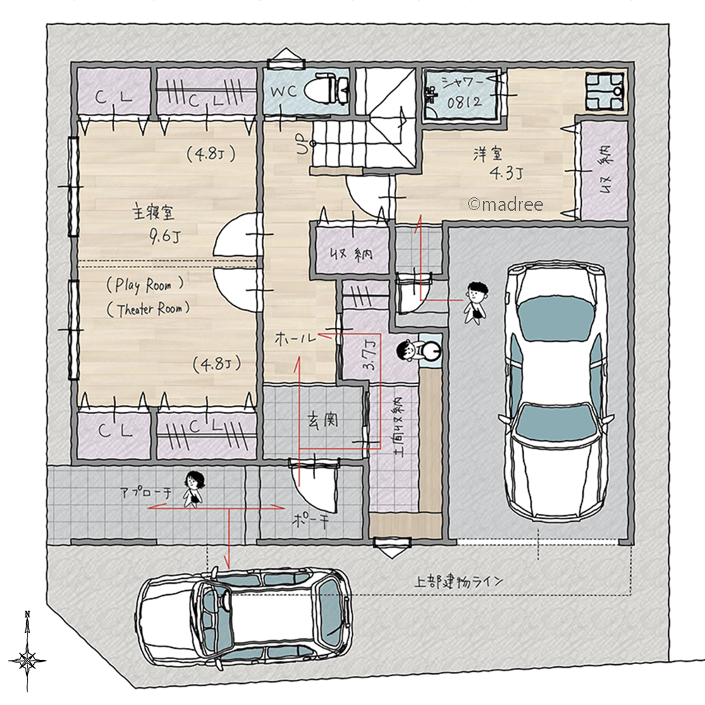室内遊具で毎日楽しく体を動かす、それぞれの生活に寄り添った3階建ての家