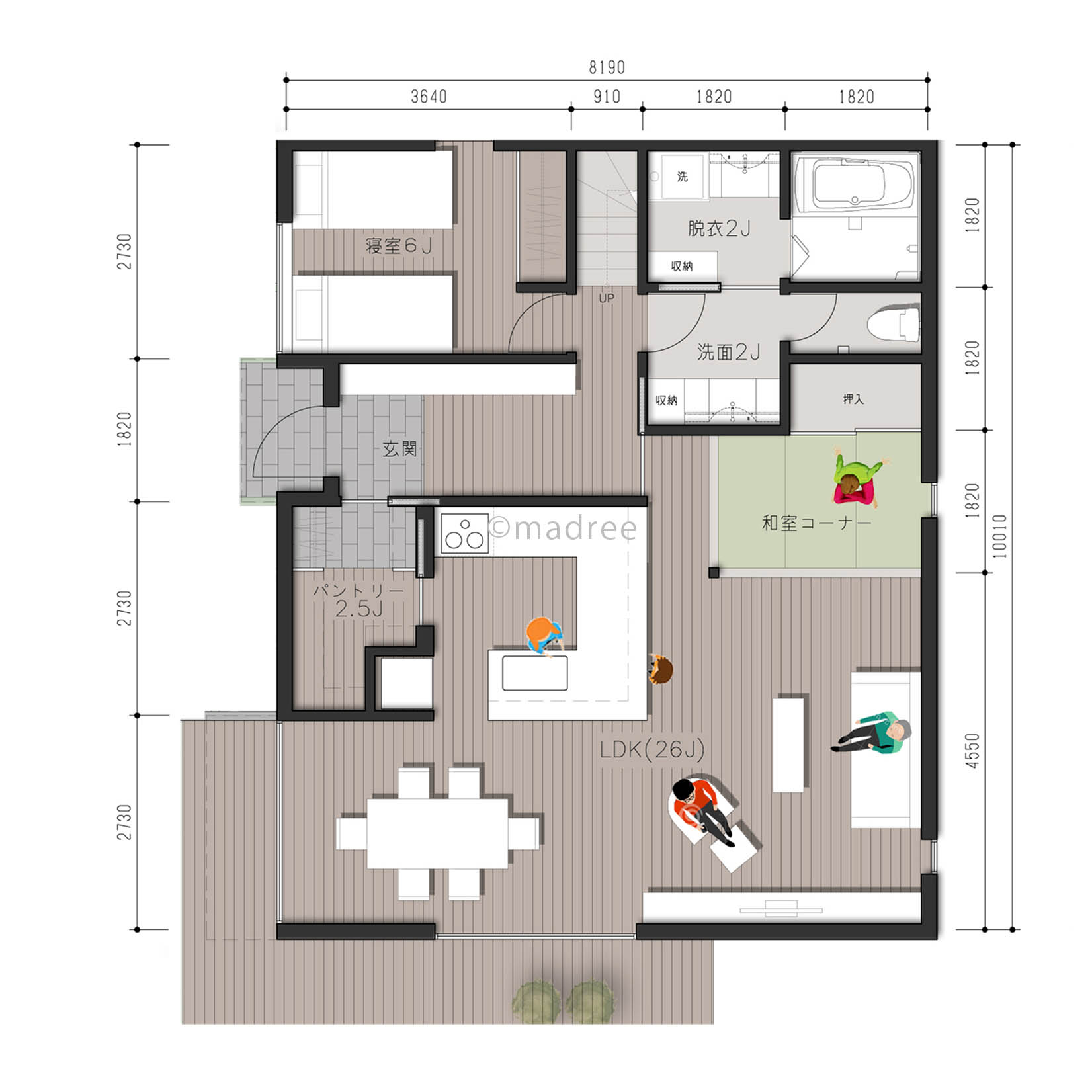 ３世代家族が個々の時間も家族時間ものびやかに過ごせるキッチン中心と広々LDKの家