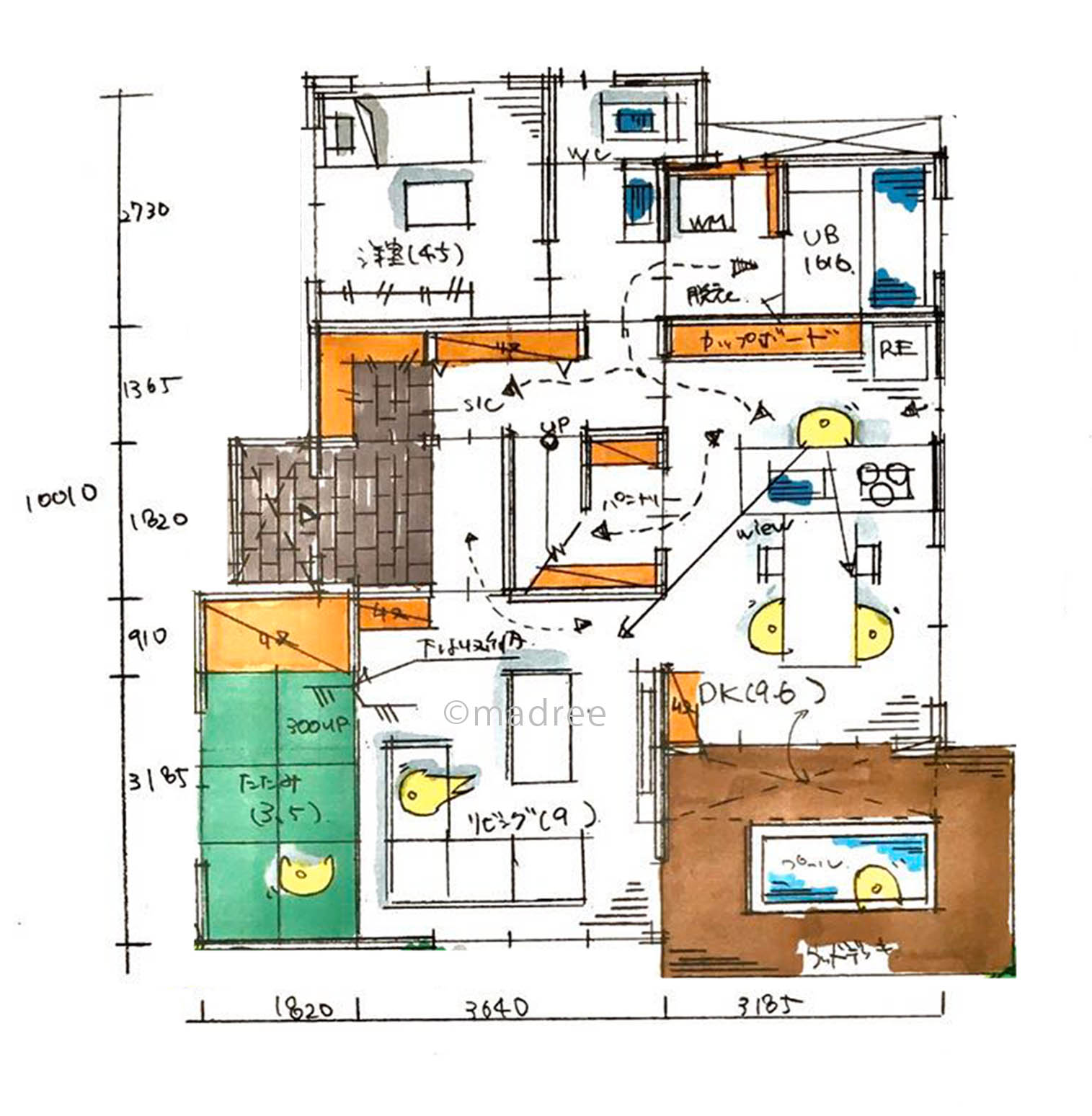 将来1階のみで生活できる！階段真ん中で回遊性のある家事ラク間取り