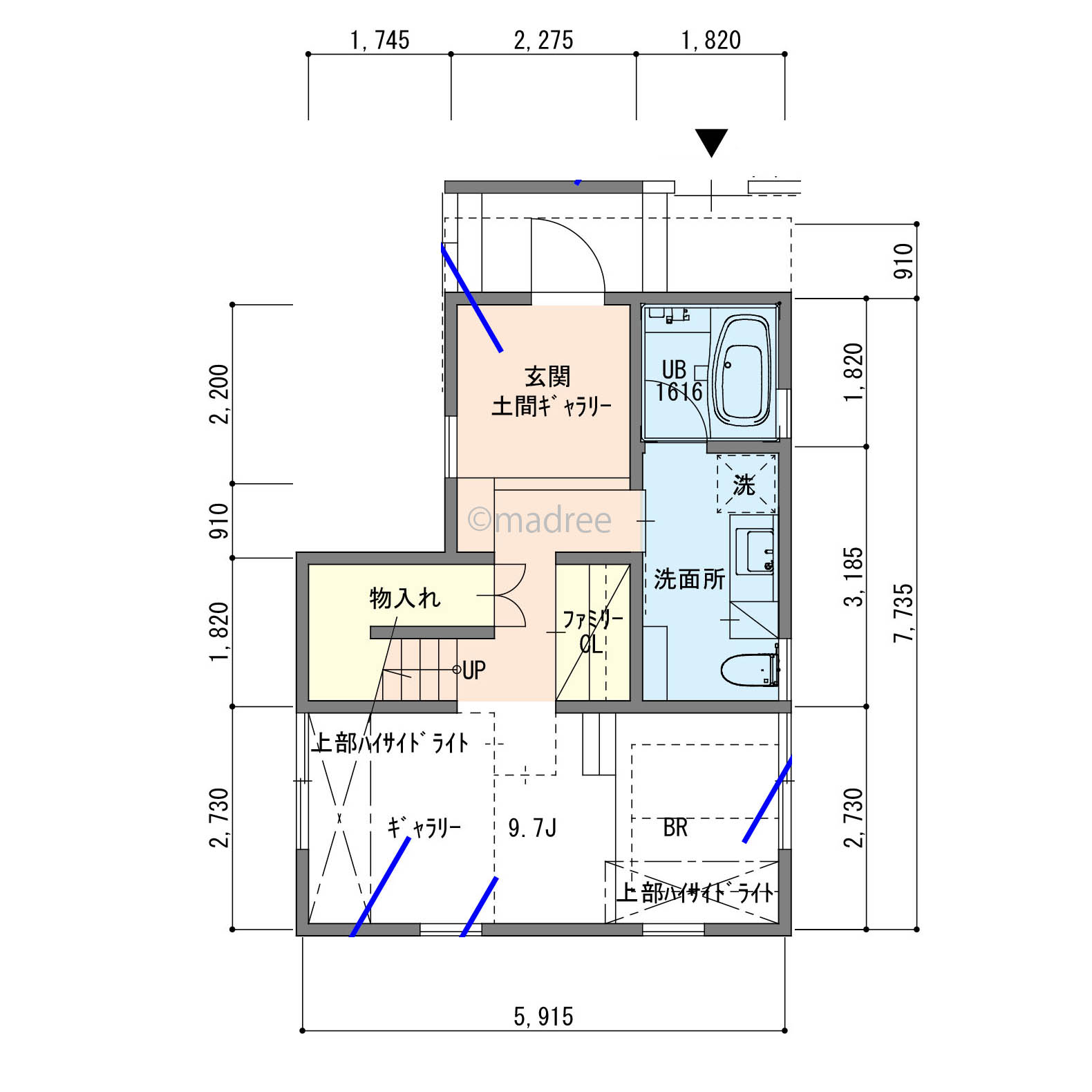 カメラが好き、土間ギャラリーに作品飾るコンパクトハウス
