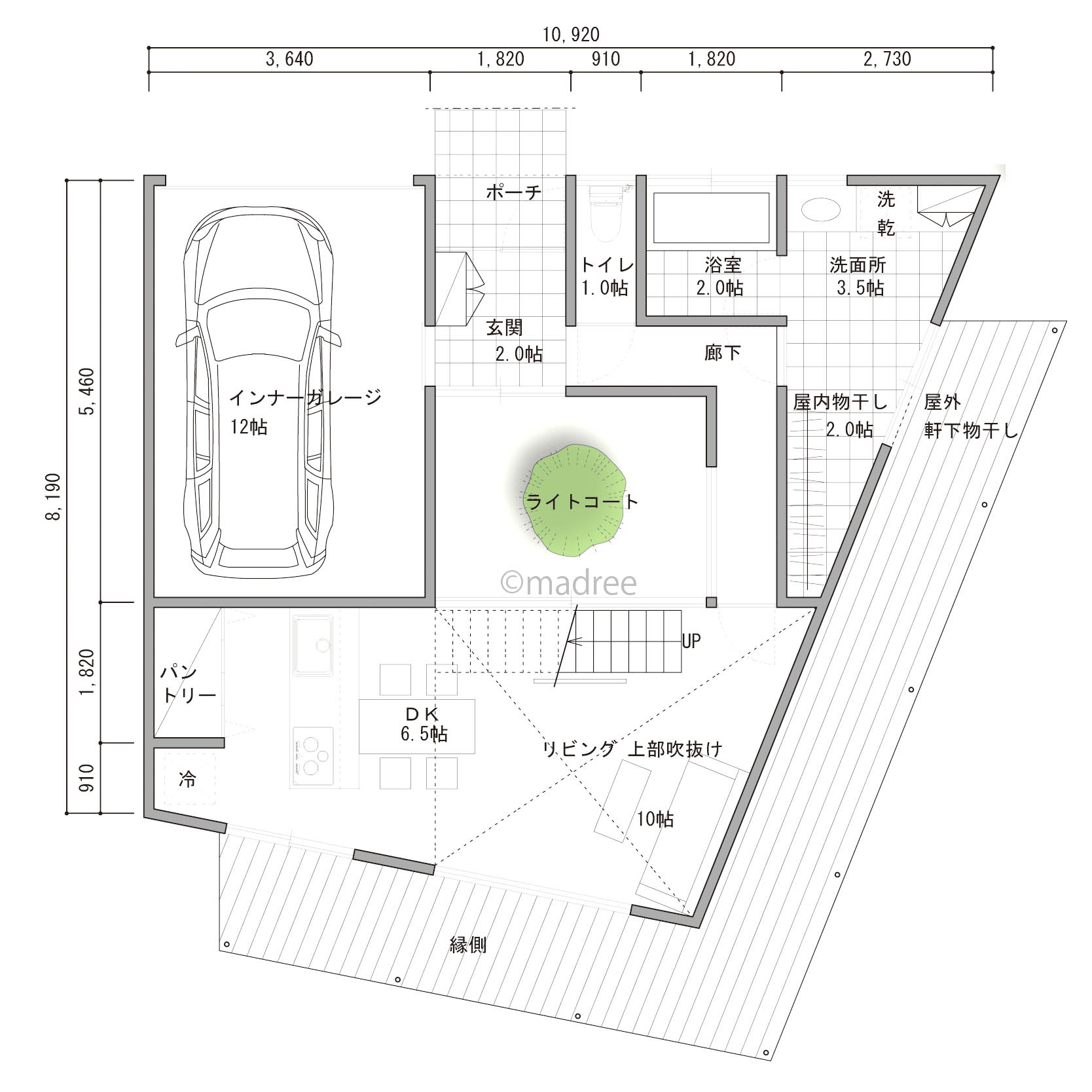 中庭と縁側で光と風が通い合う、家族の気配感じる回遊動線の家