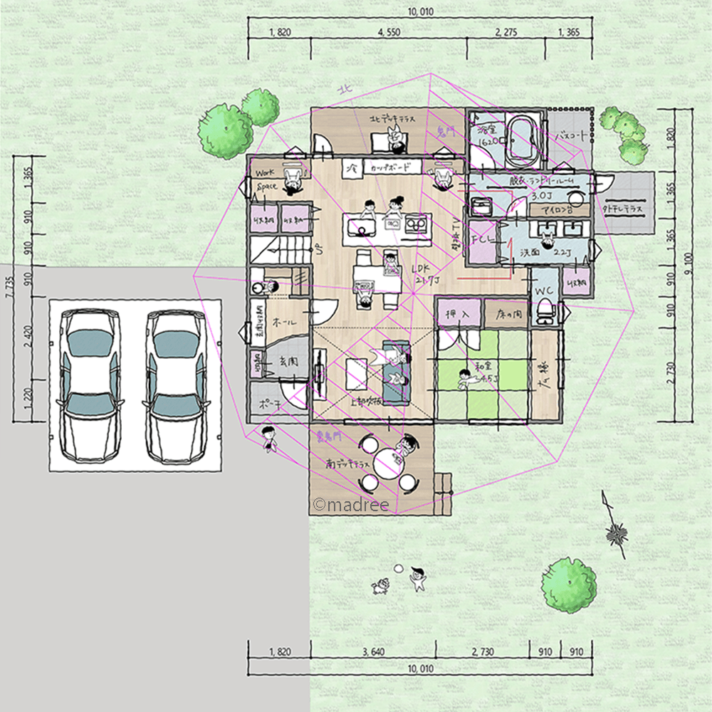 風水を考慮した間取りの間取り一覧|理想の間取り図と出会う「madree(マドリー)」