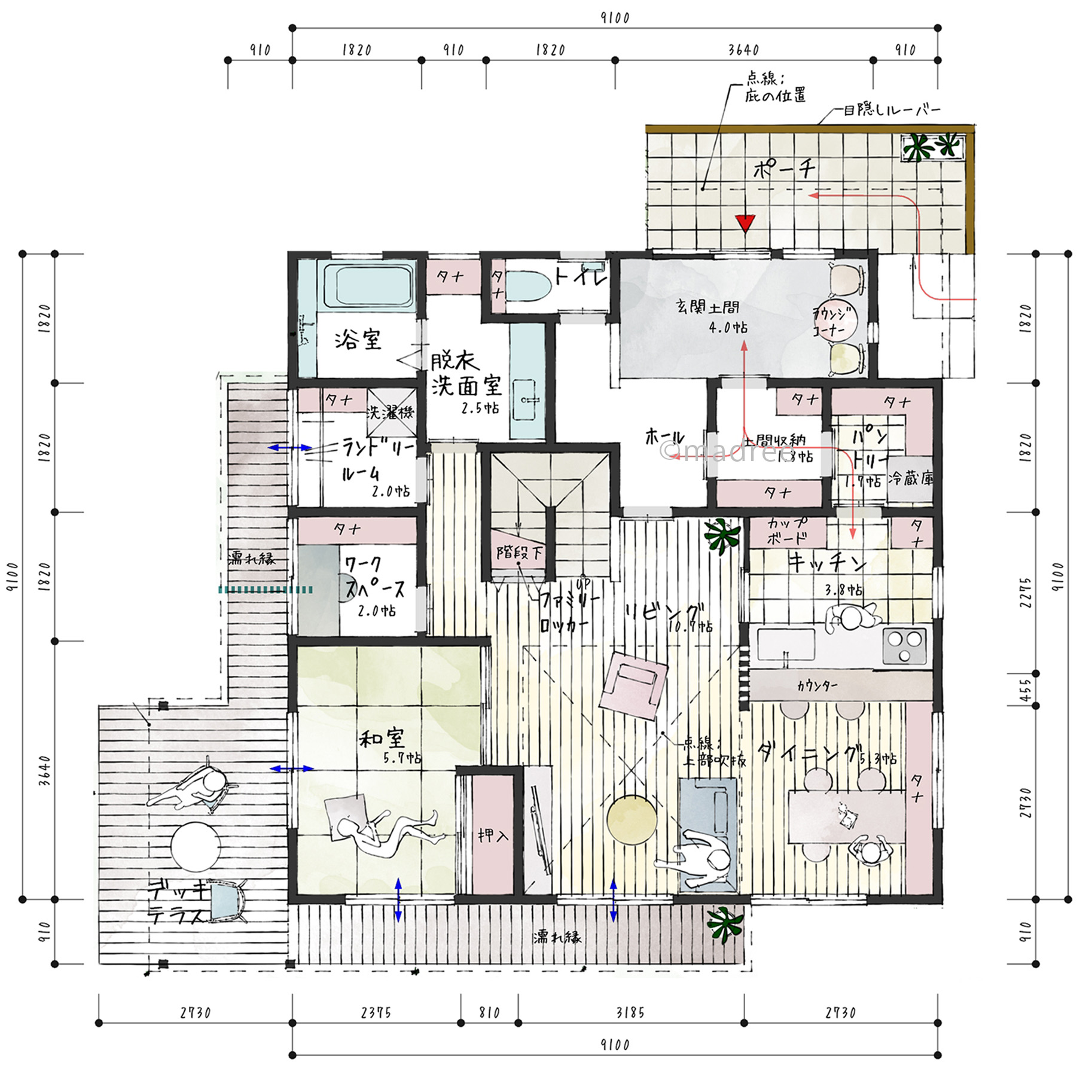 縁側で高台からの景色を独り占め、自然とアウトドアを満喫できる家