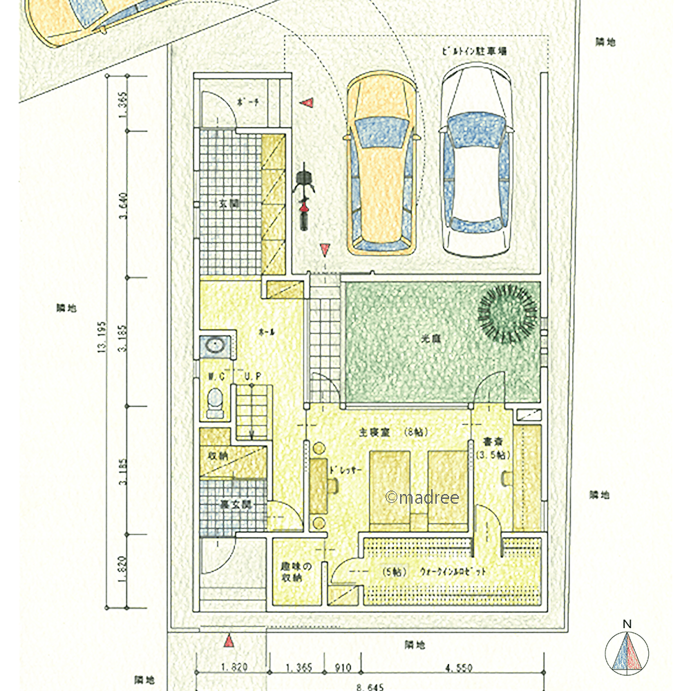 南向きサンルームで一年中快適、花粉も梅雨も気にせず洗濯できる三階建ての家