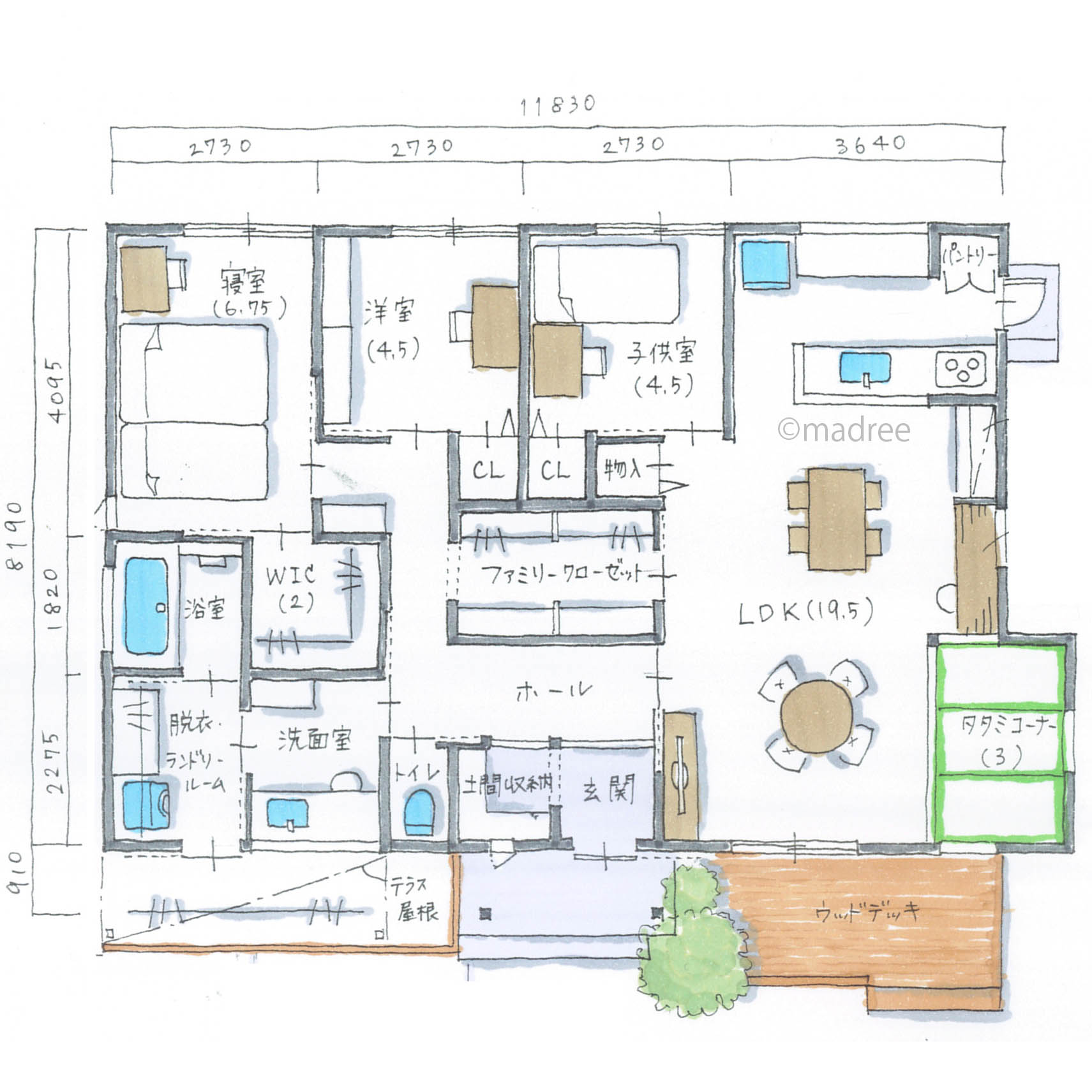 通り抜けファミクロでなんでもしまえる、暮らしがスムーズになる平屋