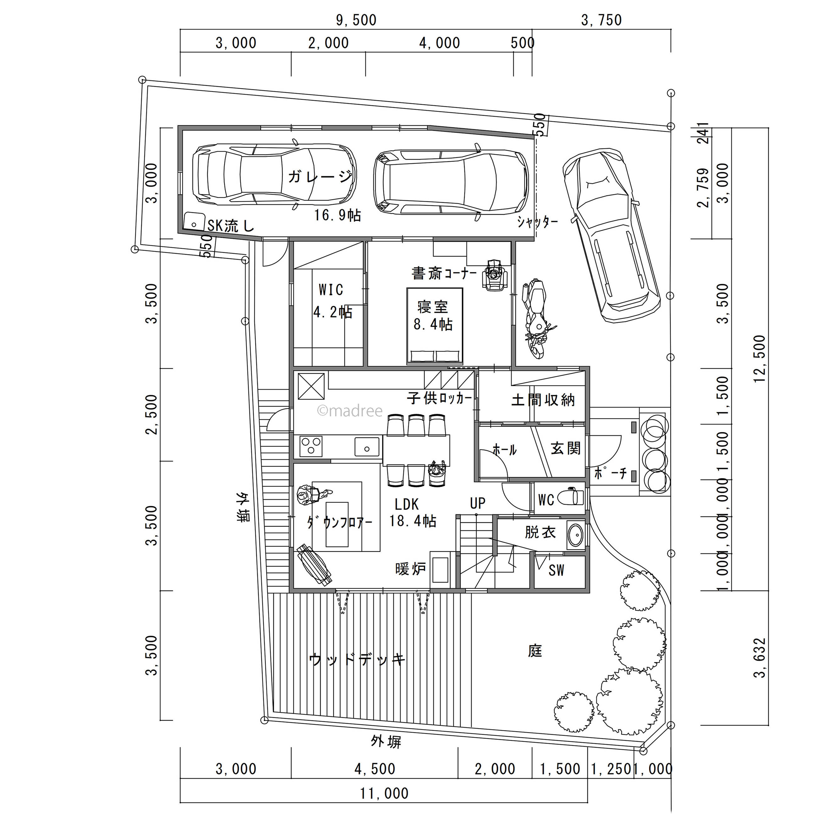 こだわりをコンパクトに詰め込んだビルトインガレージの家
