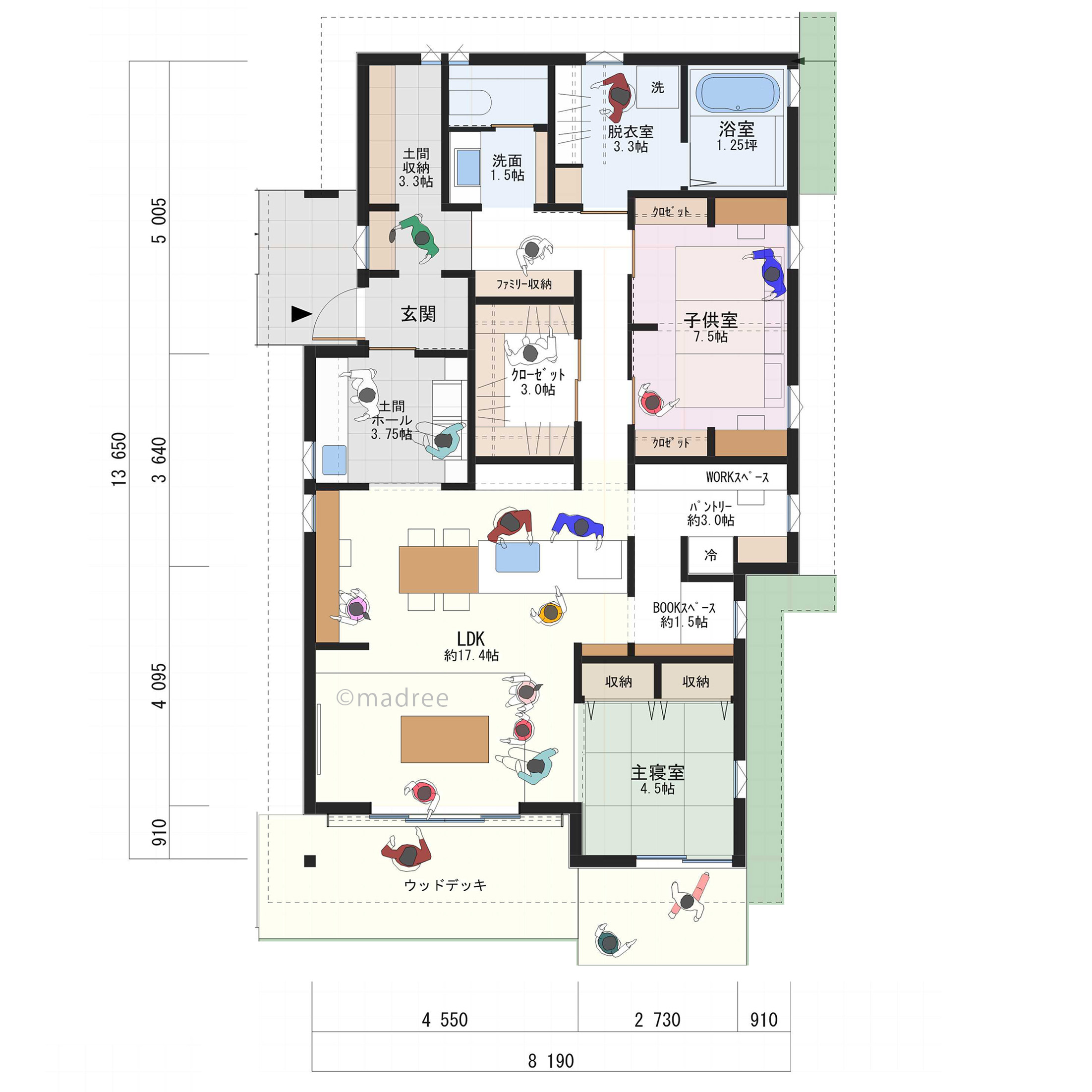 裏動線でスッキリリビングを保つ、生活に潤いを与える趣味スペースのある家