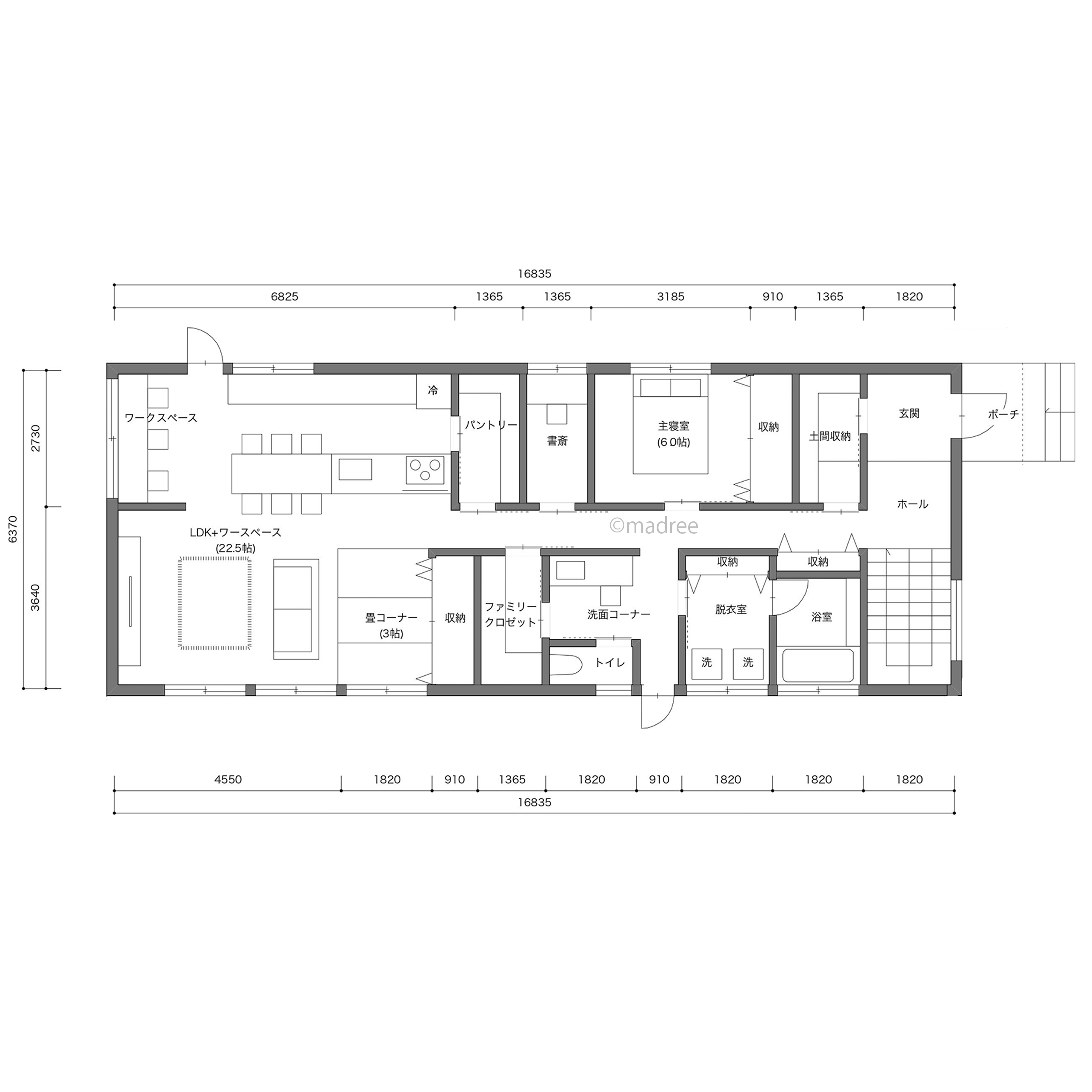 身支度ゾーンで支度がスムーズ！広々とした日当り良好の心地良い家
