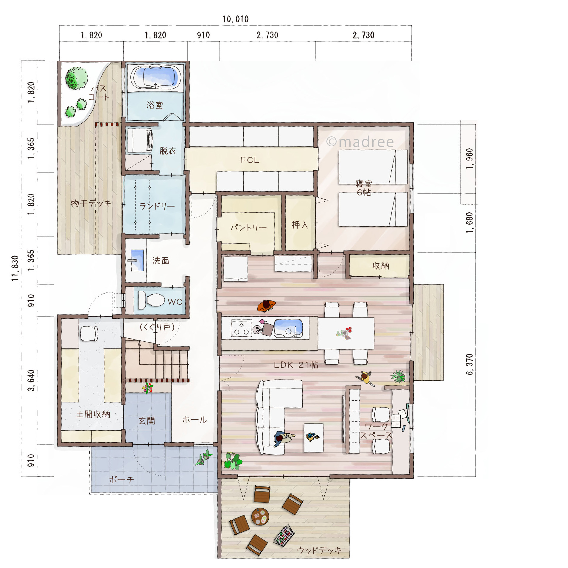 家族の気配を感じながら個々の時間過ごす、空間ごとにゾーニングされたLDKの家