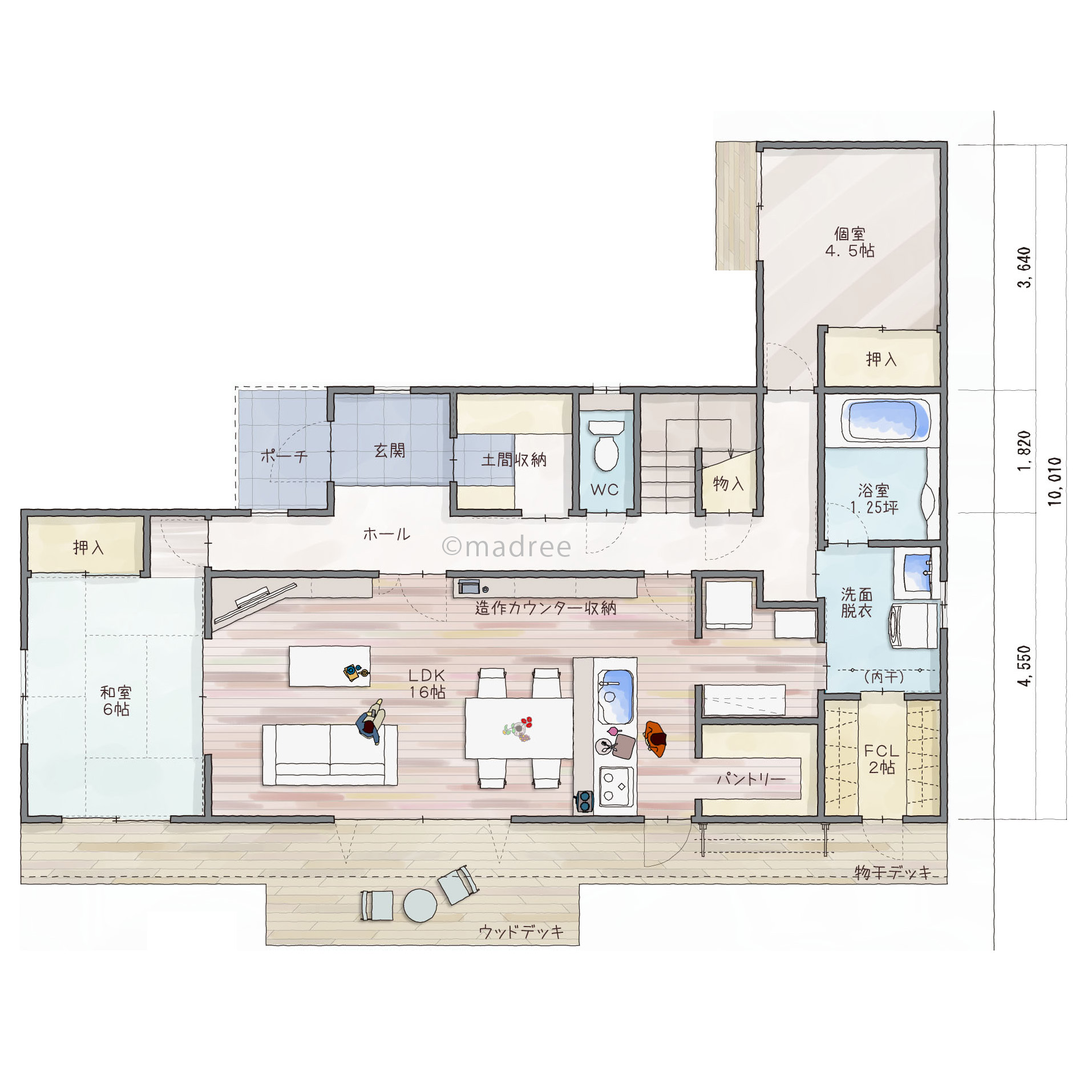 家族のプライバシー守る個室配置で、各々お気に入りの場所で過ごす二世帯住宅