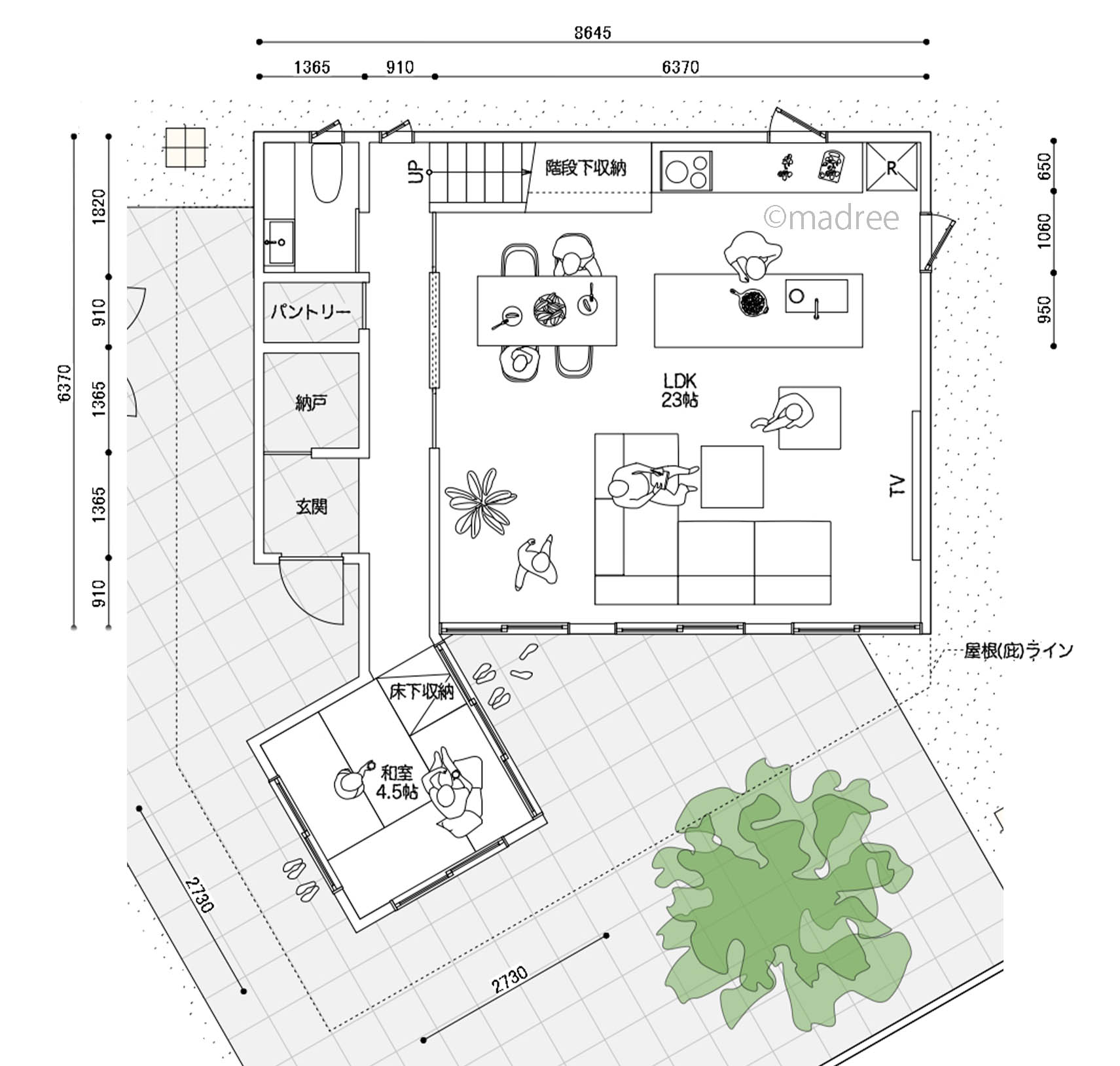 おもてなしも日々の生活も心地良く過ごせるコンパクトな間取り