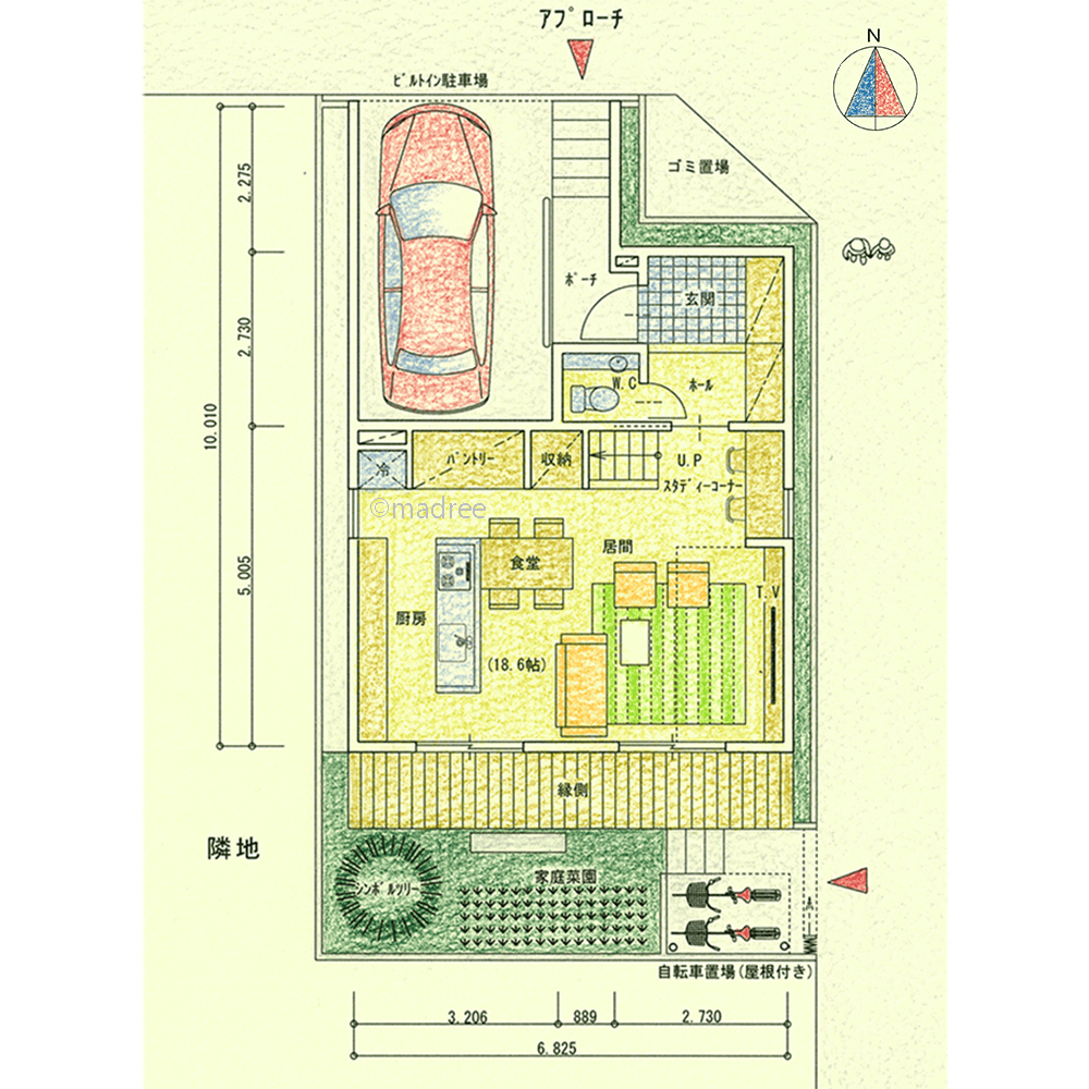 光と風を十分に取り込むLDKだけの1階空間、家族の存在を自然と感じられる家